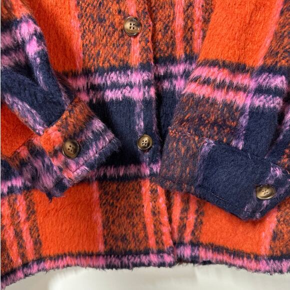 Panache Apparel Plaid Shacket Wool Blend Sz M Swiftie Life of Showgirl Oversized - Picture 6 of 12